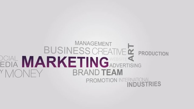 Futuristic screen interface, tag cloud marketing theme, digital motion background.