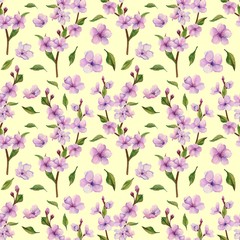 Fototapeta premium Watercolor seamless pattern. Beautiful hand-drawn texture. Romantic background for web pages, wedding invitations, textiles, Wallpapers, advertising. Illustration