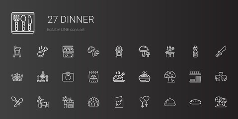 Fototapeta na wymiar dinner icons set