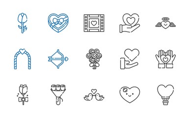 romantic icons set