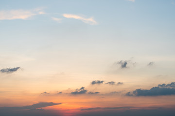 Fototapeta na wymiar Sunset dramatic blue sky orange clouds background