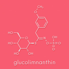 Glucolimnanthin herbal molecule. Skeletal formula.