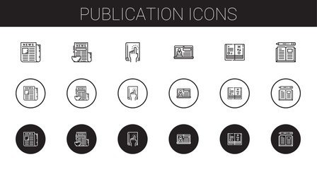 publication icons set