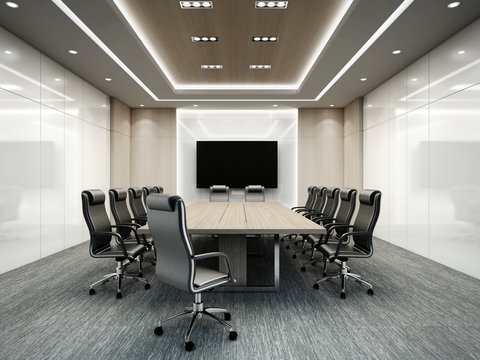 Interior modern meeting room 3D render