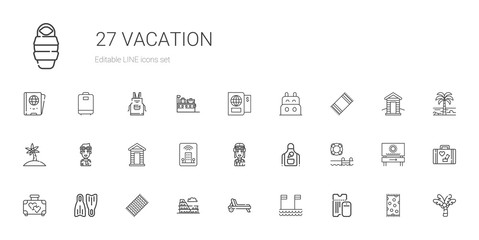 vacation icons set