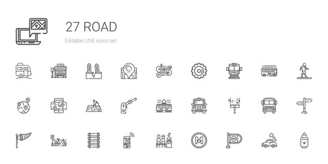 road icons set