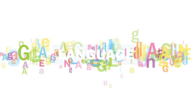 LANGUAGE colorful kinetic type banner