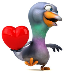 Fun pigeon - 3D Illustration