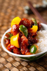 chinese sweet and sour pork rice