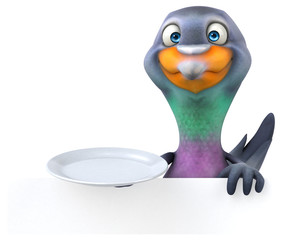 Fun pigeon - 3D Illustration
