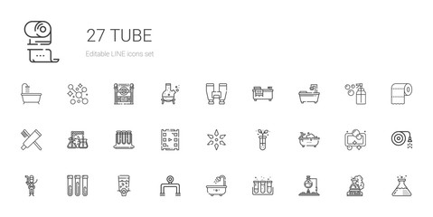 tube icons set