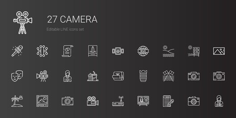 camera icons set