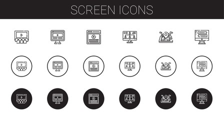 screen icons set