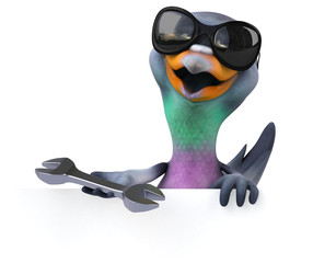 Fun pigeon - 3D Illustration