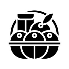 Orange basket vector, Chinese lunar new year solid style icon