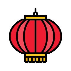 Lamp vector, Chinese lunar new year filled icon