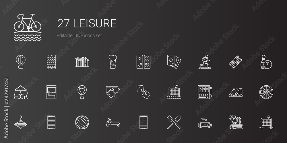 Sticker leisure icons set