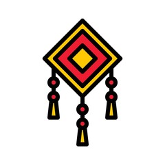 Chinese knot vector, Chinese lunar new year filled icon
