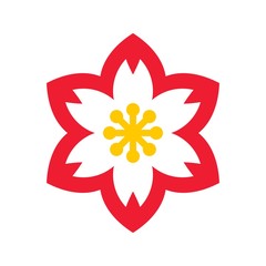 Plum blossom vector, Chinese lunar new year flat style icon