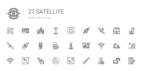 satellite icons set