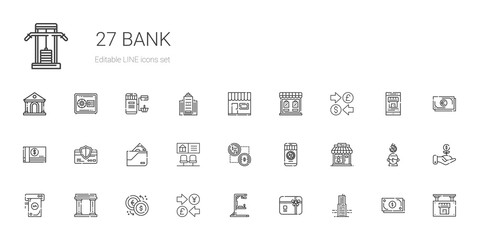 bank icons set