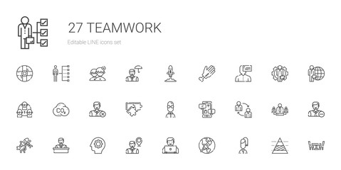 teamwork icons set