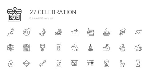 celebration icons set