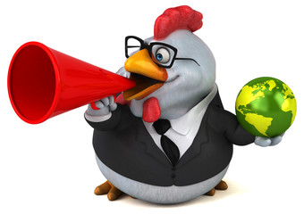 Fun chicken - 3D Illustration