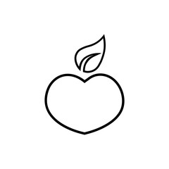 Simple Isolated peach illustration on white