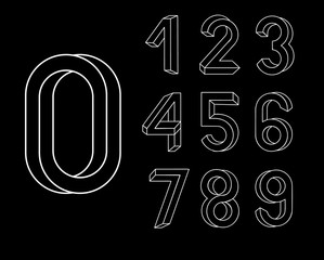 Impossible Geometry letters. Impossible shape font. Low poly 3d characters. Geometric font. Isometric graphics 3d abc.