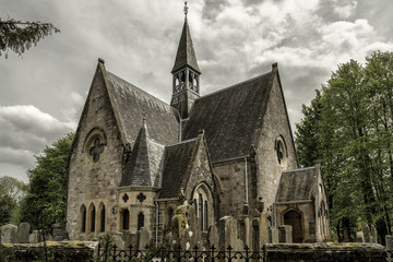 Fototapeta na wymiar Church in village Luss, Scotland