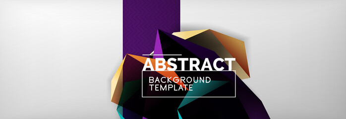 Dark color geometric abstract background, 3d shapes