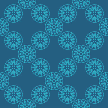 Polka dot seamless pattern. Mosaic of ethnic figures. Geometric background. Can be used for wallpaper, textile, invitation card, web page background.