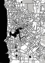 Black and white scheme of the Perth, Australia. City Plan of Perth. Vector illustration - 247925024