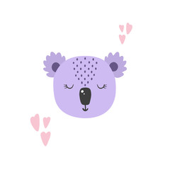 Cute vector illustration with koala baby for baby wear and invitation card.