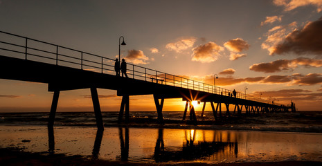 Glenelg Jetty at sunset. South Australia, Adelaide.