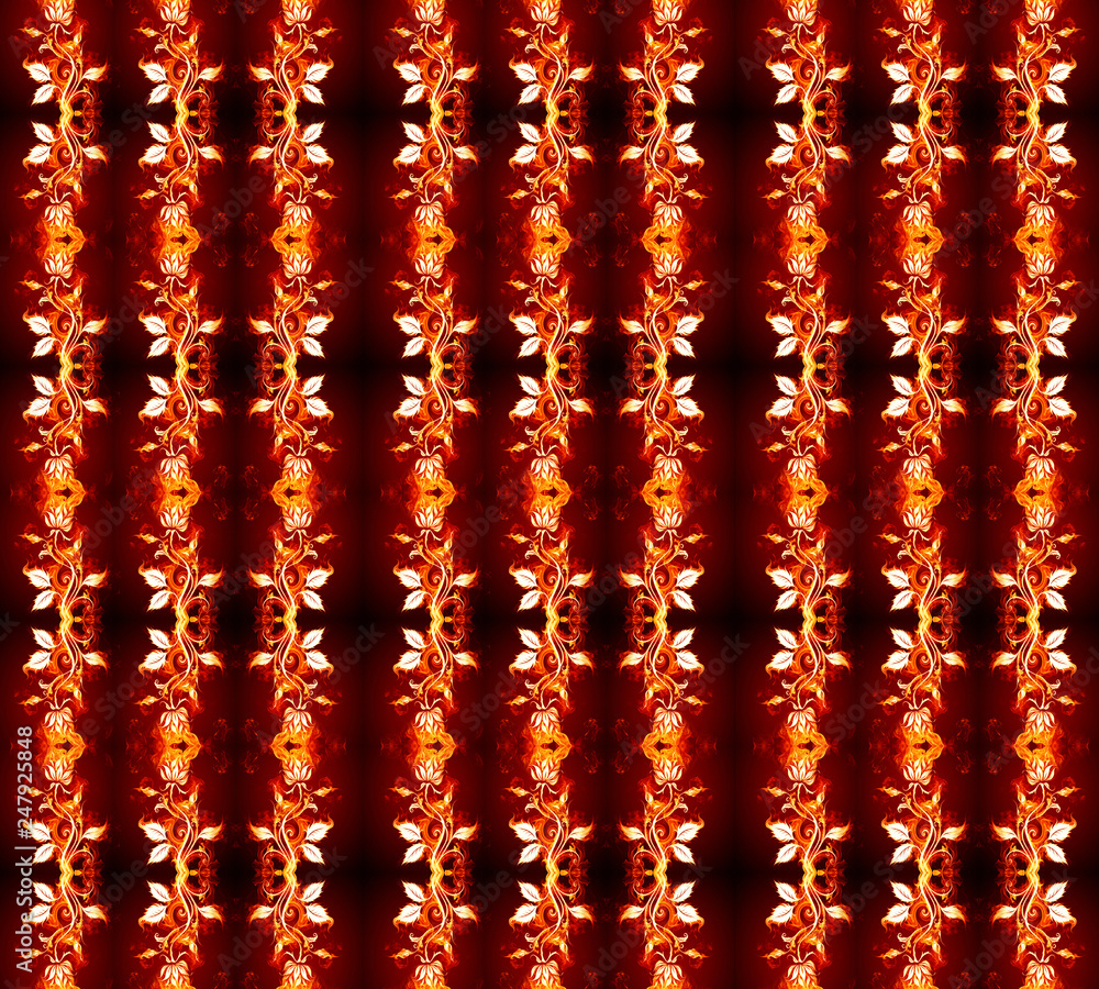 Poster 3d computer generated artistic beautiful unique flammable fractal patterns