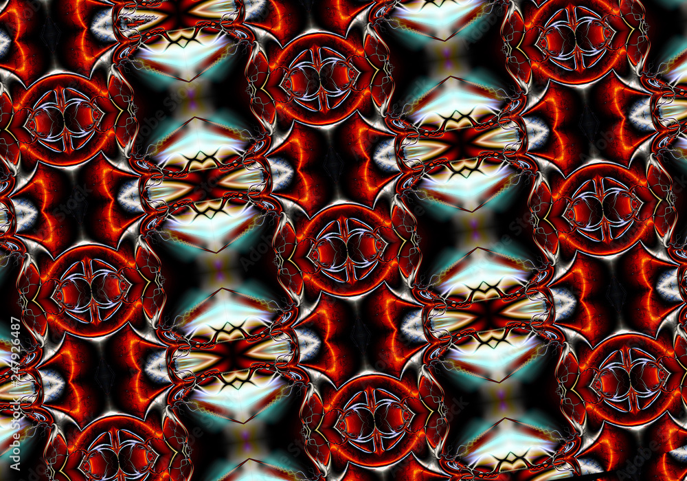 Poster 3d computer generated artistic modern futuristic abstract multicolored energetic fractal patterns ar