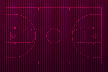 Lines of a basketball field on a paper surface background texture.Abstract colorful background.