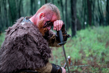 Real viking praying to his god