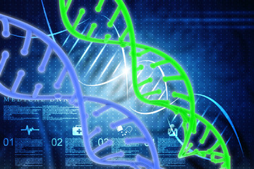 3d render of dna structure, abstract background
