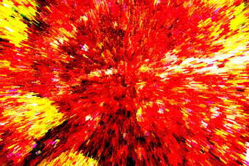 exploding fireball in red and yellow