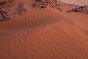 Jordanian desert in Wadi Rum, Jordan