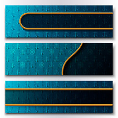Set of maritime banners with place for text.