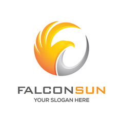 Falcon sun logo design inspiration