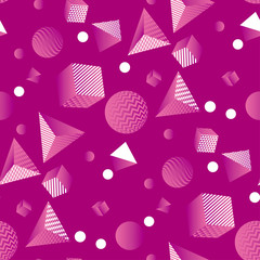 Seamless pattern with the chaos of geometric forms