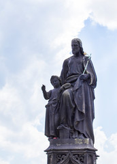 Fototapeta premium Statues on the Charles Bridge in Prague. Architecture of Prague old town