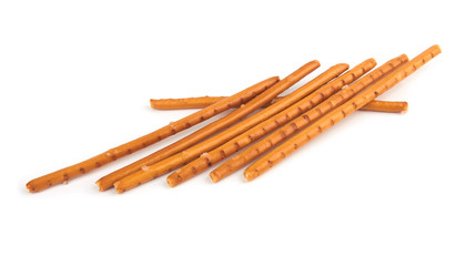 pretzel sticks on white