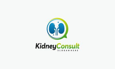 Kidney Consult logo designs concept vector, Kidney Healthcare logo template