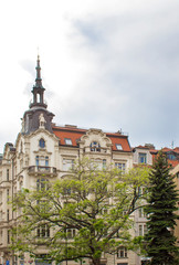 Obraz premium The streets of Prague. Old houses in Prague. Architecture of Prague old town